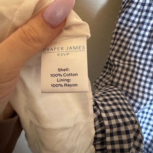 Draper James RSVP Blue Check Gingham Maxi Dress Sz Small Sleeveless Lined - Picture 8 of 8